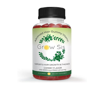 Grow Sister Advanced Hair Gummy Vitamin | Promotes Hair Growth and Increases Hair Thickness | Fights Hair Loss, Thinning and Weakness, Boosts Volume | Protects against Free Radical Damage | 60 Tablets