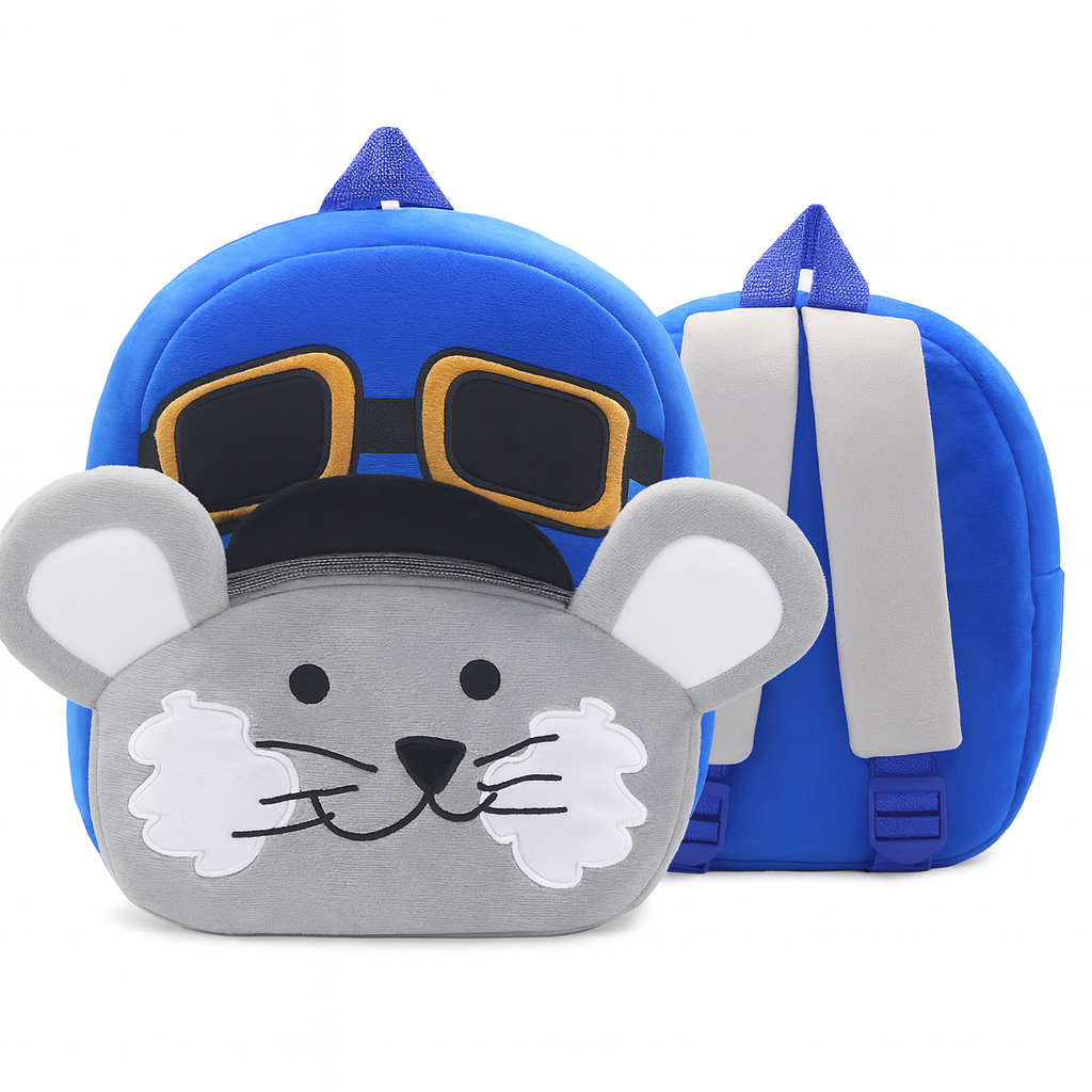 Zoo plush kids schoolbag