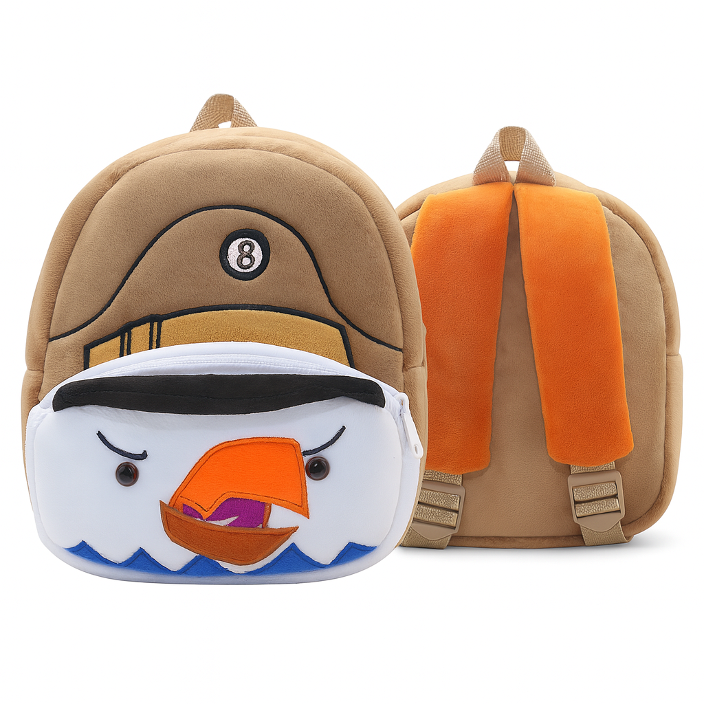 Zoo plush kids schoolbag