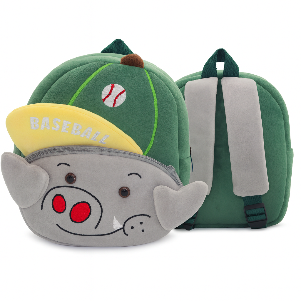Zoo plush kids schoolbag