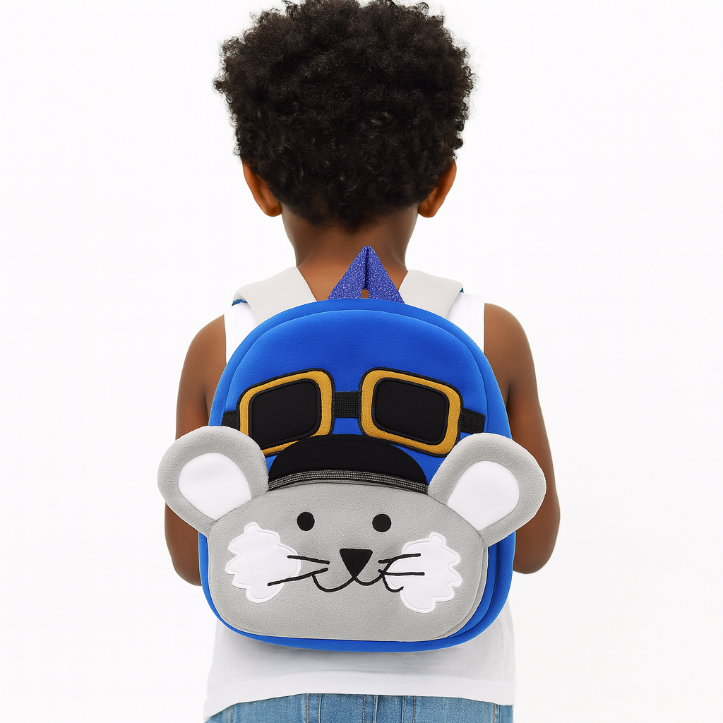 Zoo plush kids schoolbag