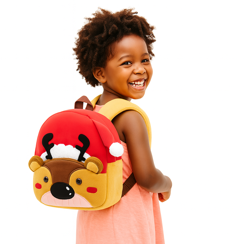 Zoo plush kids schoolbag