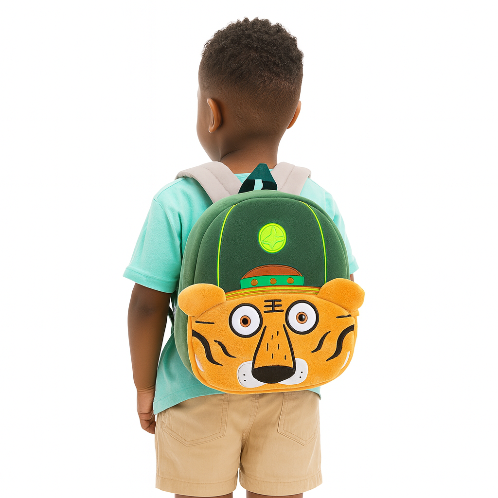 Zoo plush kids schoolbag