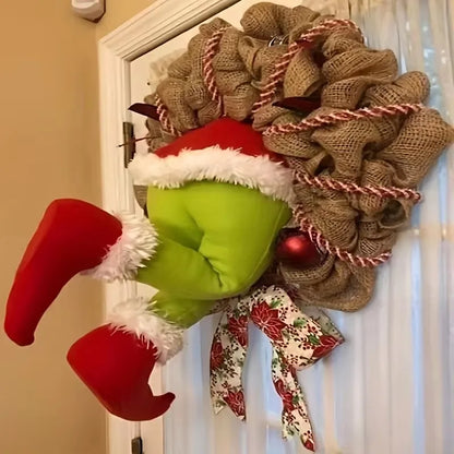 Funny Christmas Thief Wreath – Hilarious Holiday Door Decoration