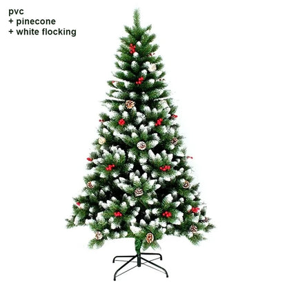 Red Pinecone Snow Christmas Tree - Elegant Realistic Holiday for a Magical Winter Look