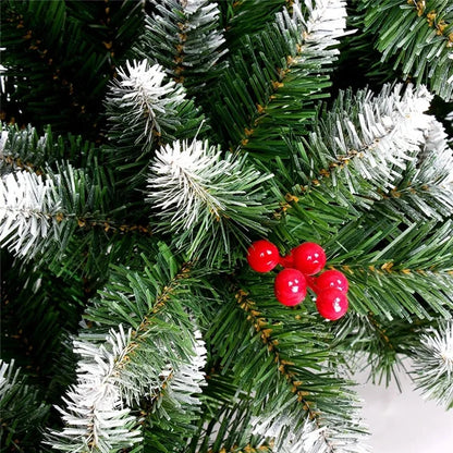Red Pinecone Snow Christmas Tree - Elegant Realistic Holiday for a Magical Winter Look
