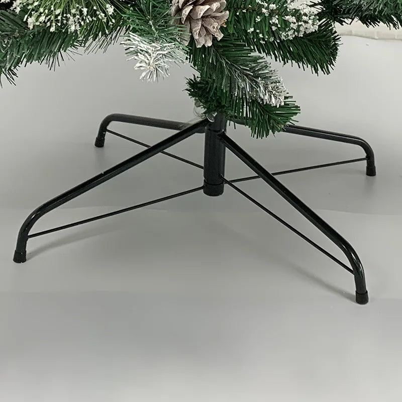 Red Pinecone Snow Christmas Tree - Elegant Realistic Holiday for a Magical Winter Look