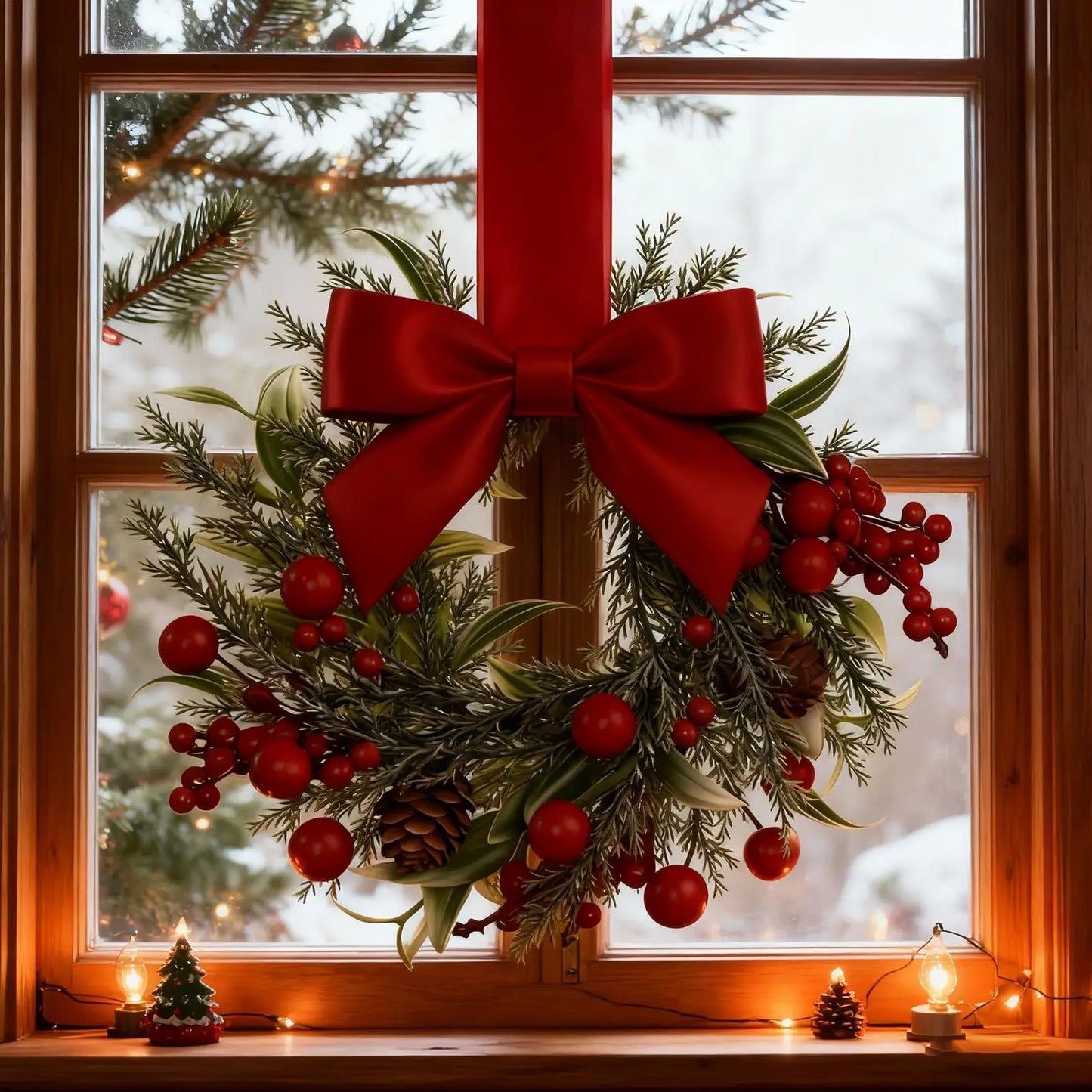 Elegant Christmas Wreath - Timeless Festive Charm for Your Home