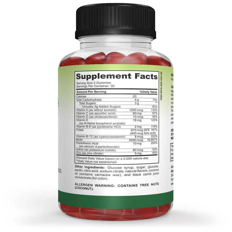 Grow Sister Advanced Hair Gummy Vitamin | Promotes Hair Growth and Increases Hair Thickness | Fights Hair Loss, Thinning and Weakness, Boosts Volume | Protects against Free Radical Damage | 60 Tablets